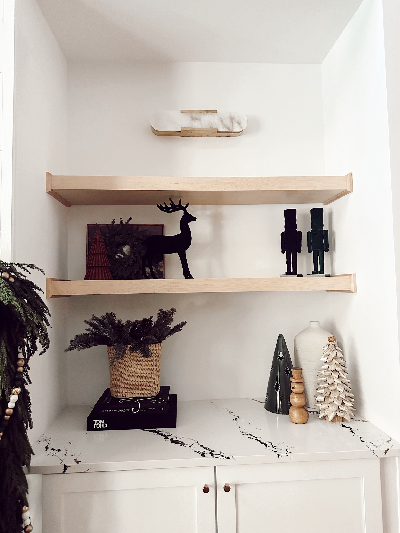 Christmas styled open shelves for the season! 🎄 

#christmas #openshelves #shelfstyling #homedecor

#LTKhome #LTKHoliday #LTKSeasonal