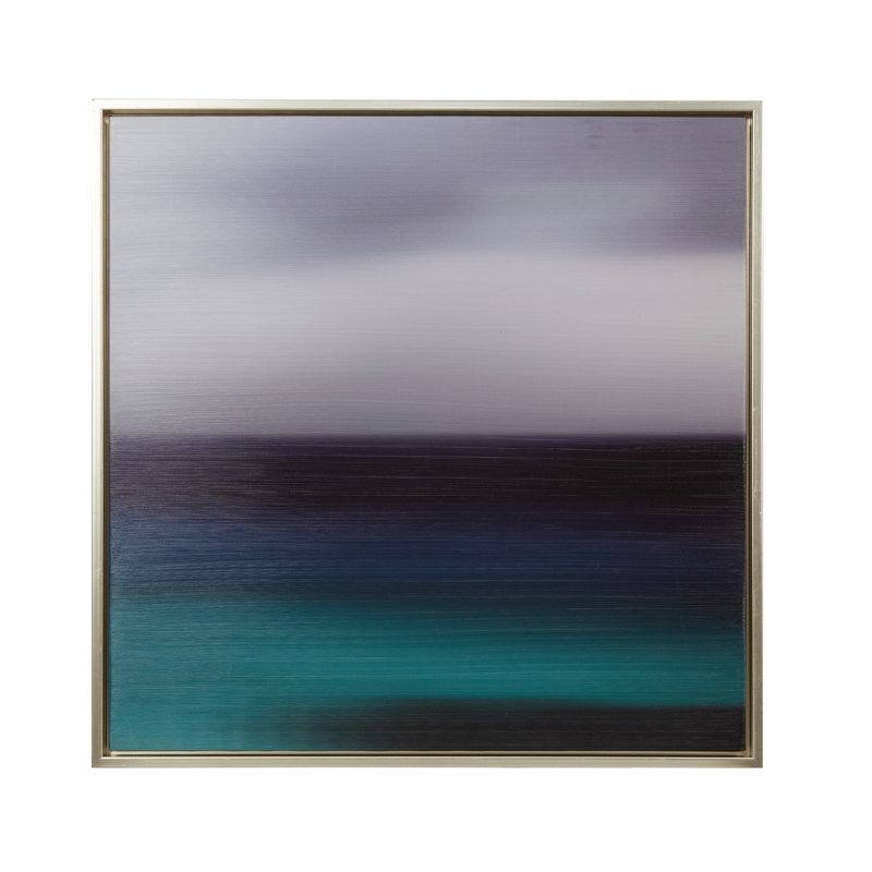 31.5" Square Seascape Heavy Brush Gel Coat Framed Wall Canvas Blue | Target