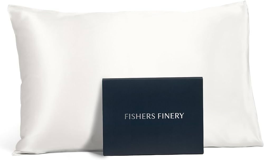 Fishers Finery 25mm 100% Pure Mulberry Silk Pillowcase, Good Housekeeping Winner (White, Standard... | Amazon (US)