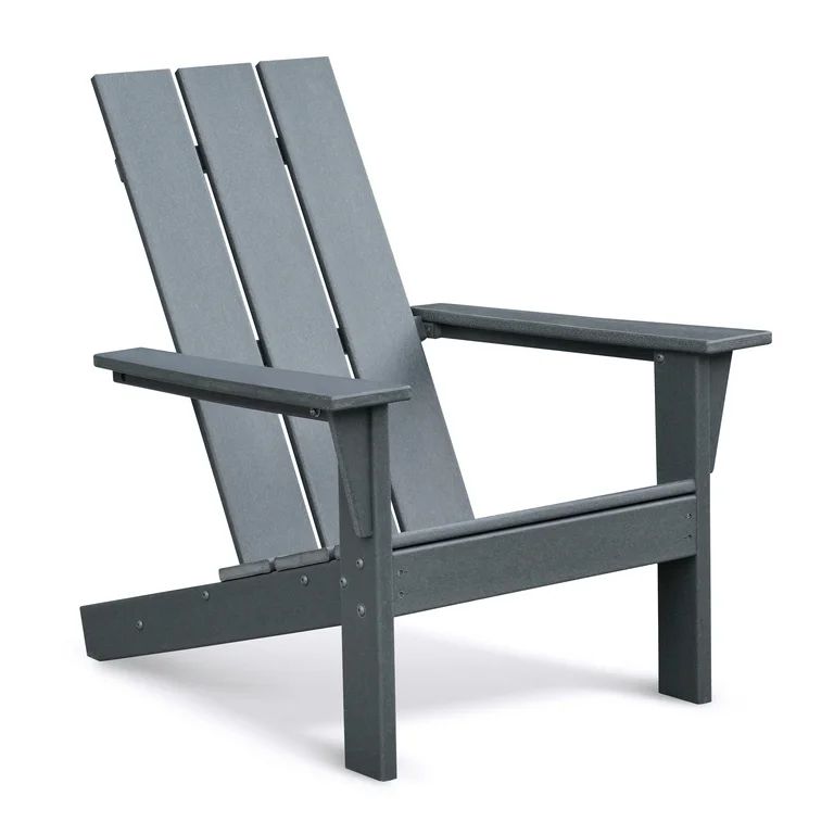 Skypatio Modern Adirondack Chair, Weather Resistant Oversize Plastic Fire Pit Chair,Gray | Walmart (US)