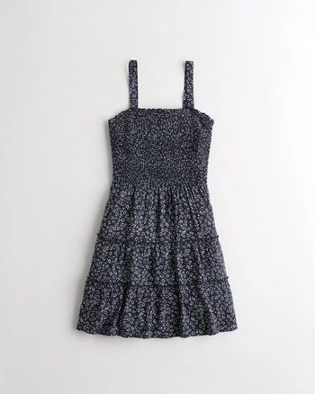 Smocked Tiered Mini Dress | Hollister (US)