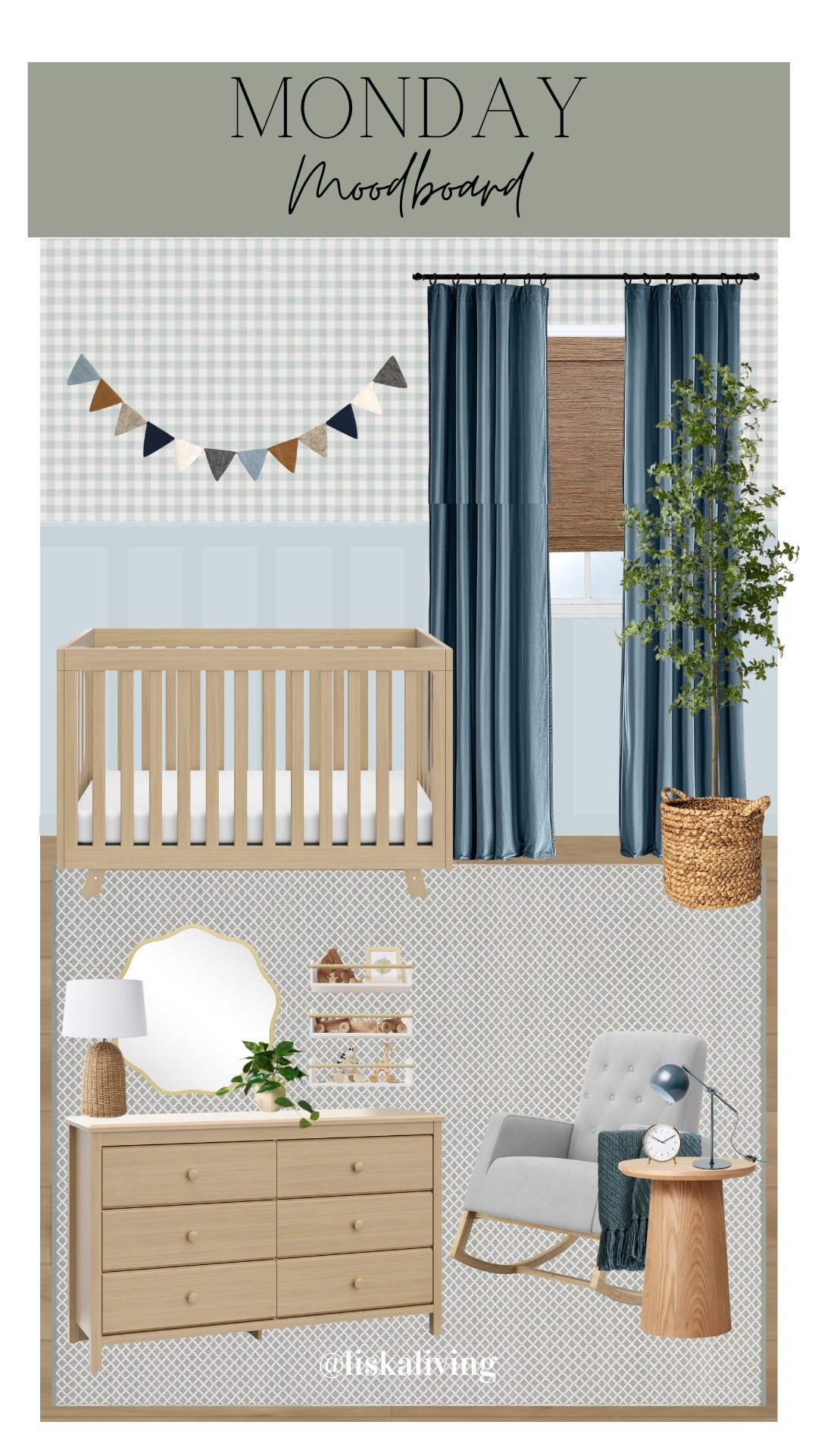 ✨MONDAY MOODBOARD - BOY NURSERY✨

Leaning into the traditional blue of a boys nursery and how cuuuuute is this wallpaper?! It comes in other shades as well and I think it is so charming. Paired it with the board and batten wall to give it a classic, timeless look and added a mix of warm tones and textures to make it feel cozy. Share it with a friend who’s expecting! 🫶🏻

The paint color is Hinting Blue by @sherwinwilliams and the wallpaper is by @sandbergwallpaper.
.
.
.
.
.
.
#mondaymoodboard #moodboardaccount #moodboardinterior #moodboardpage #boynursery #nurseryinspo #nurserydecor #homestylinginspo #homestyling #bluepaint 

#LTKHome #LTKBaby #LTKStyleTip
