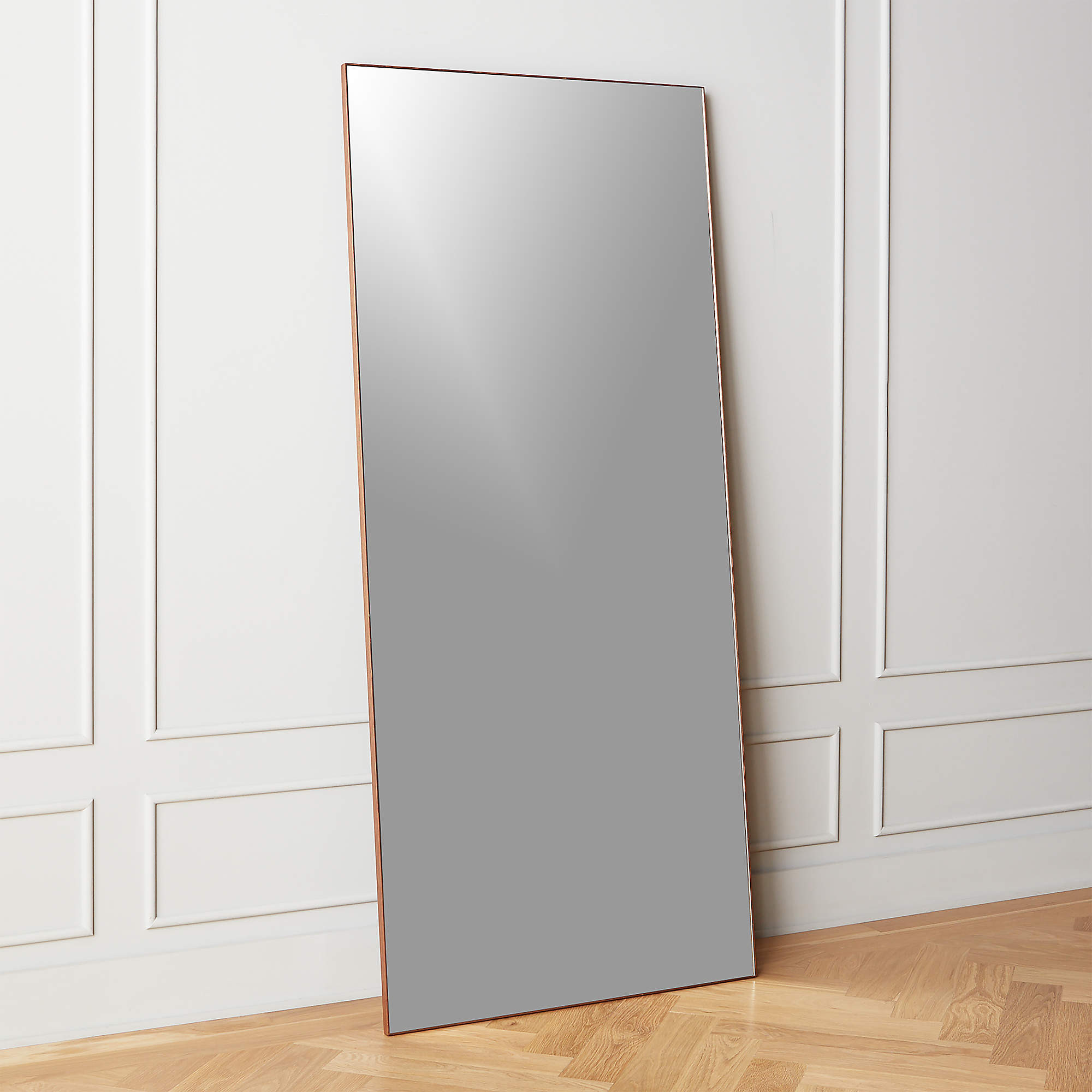 Infinity Walnut Floor Mirror 32"x76" + Reviews | CB2 | CB2
