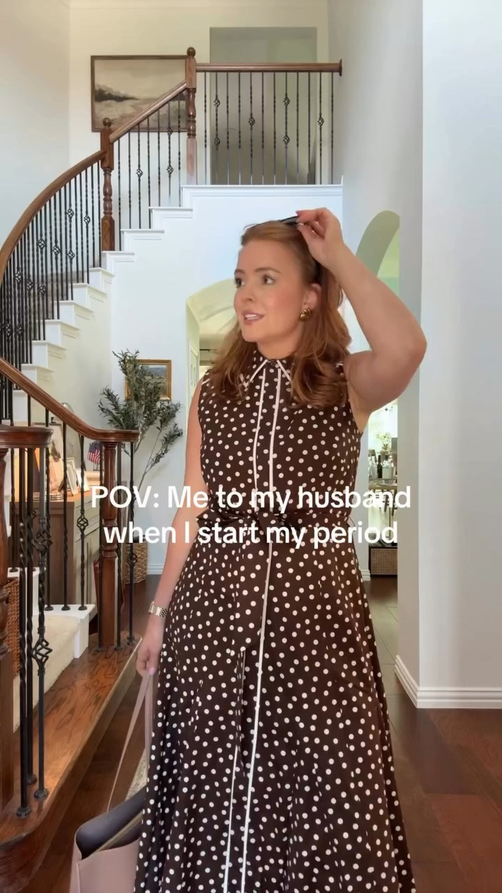 Yes to this polka dot dress🤎 Sozing: I got a size 6! Runs true to size but if you’re not sure, size down!

#LTKootd #LTKmomlife #LTKWorkwear