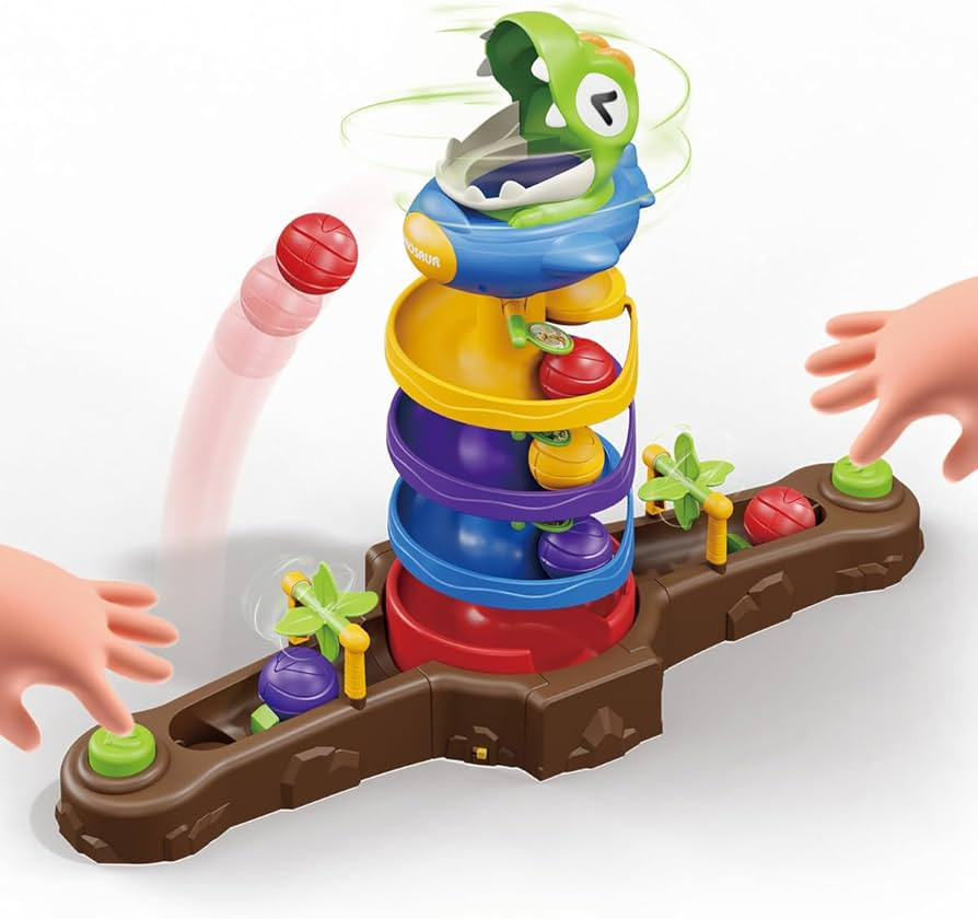 Dinosaur Ball Drop Toy for 3 4 5 6 7 8 Years Old Kids, Dino Spin Twister Toddlers Toy, Shoot Ball... | Amazon (US)
