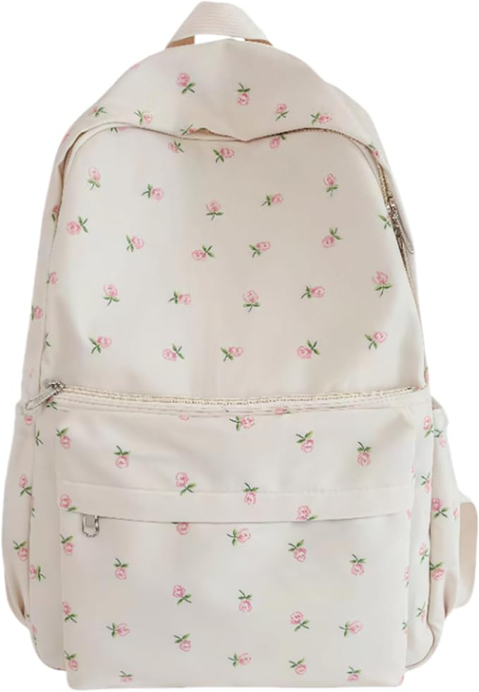 2025 Cute Preppy Bag Floral Printed Kawaii Backpack Cottagecore Aesthetic Backpack Laptop Daypack... | Amazon (US)