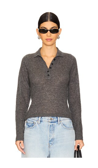 Featherweight Cashmere Polo in Granite | Revolve Clothing (Global)