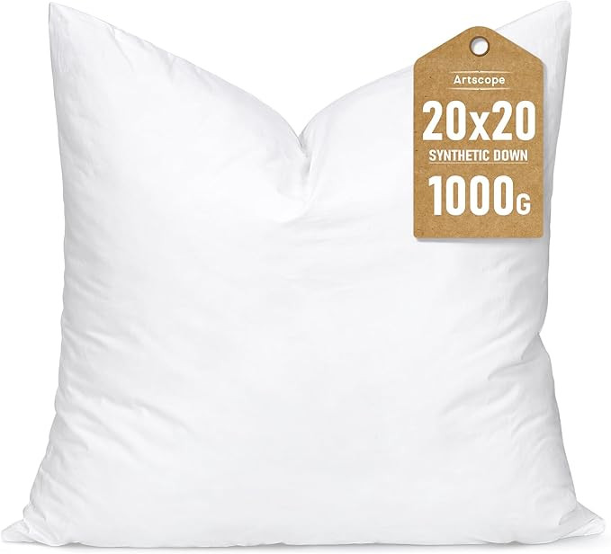 Artscope Synthetic Down Pillow Insert, 20x20 Down Alternative Throw Pillow Insert. Ultra Soft Flu... | Amazon (US)