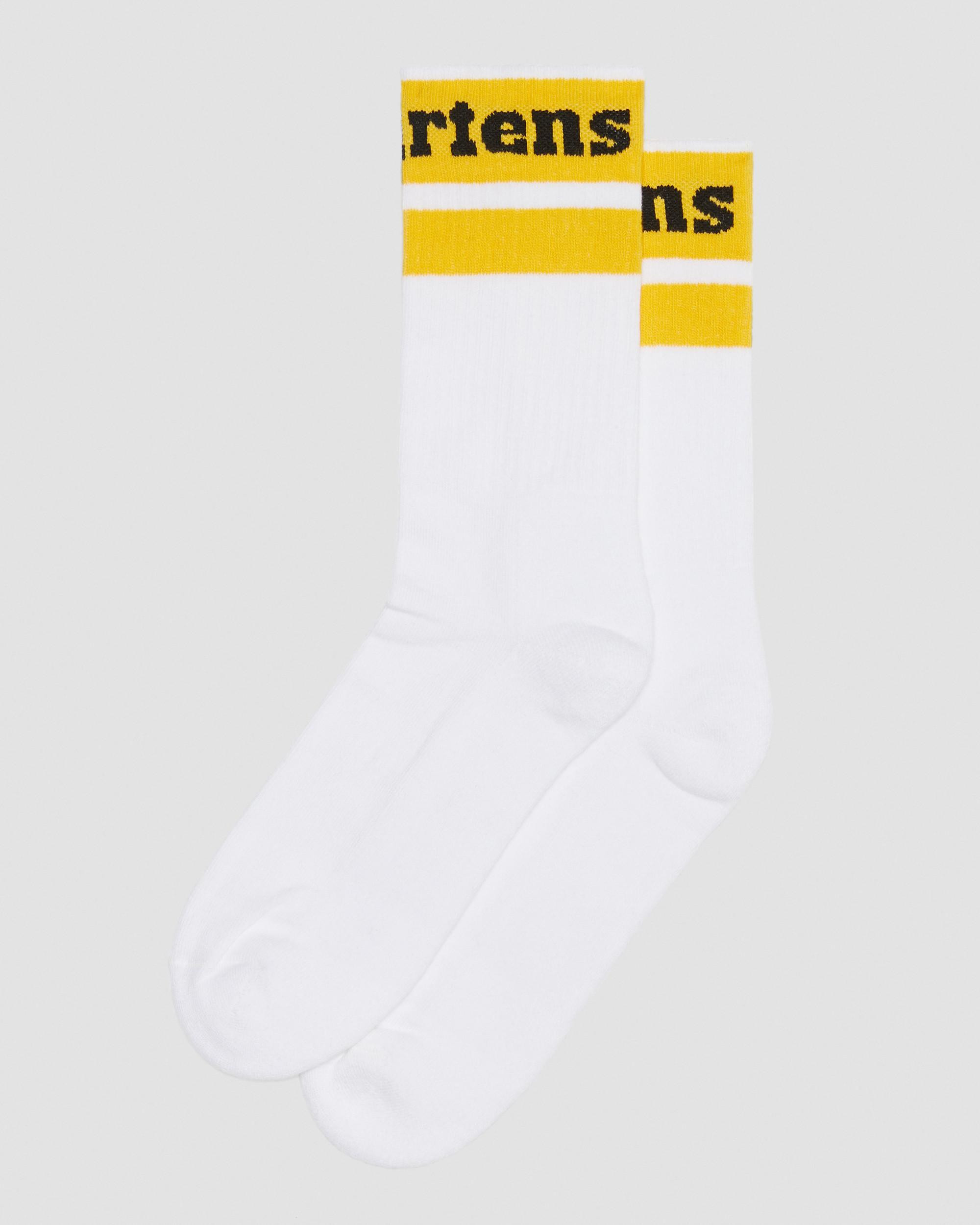 Athletic Logo Organic Cotton Blend Socks in White | Dr. Martens | Dr. Martens