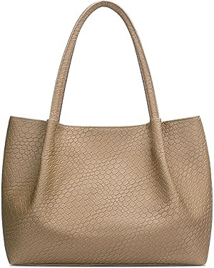 KKXIU Tote Bag for Women Vegan Leather Shoulder Purse Large Capacity Travel Bag | Amazon (US)