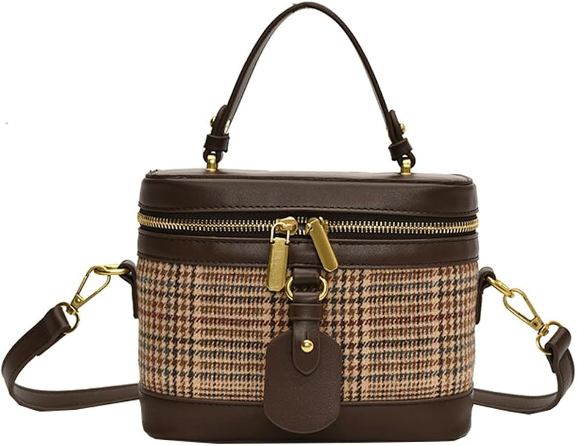 Plaid Crossbody Bag for Women Shoulder Bags Trendy Square Box Bag Top Handle Tote Handbag Small L... | Amazon (US)