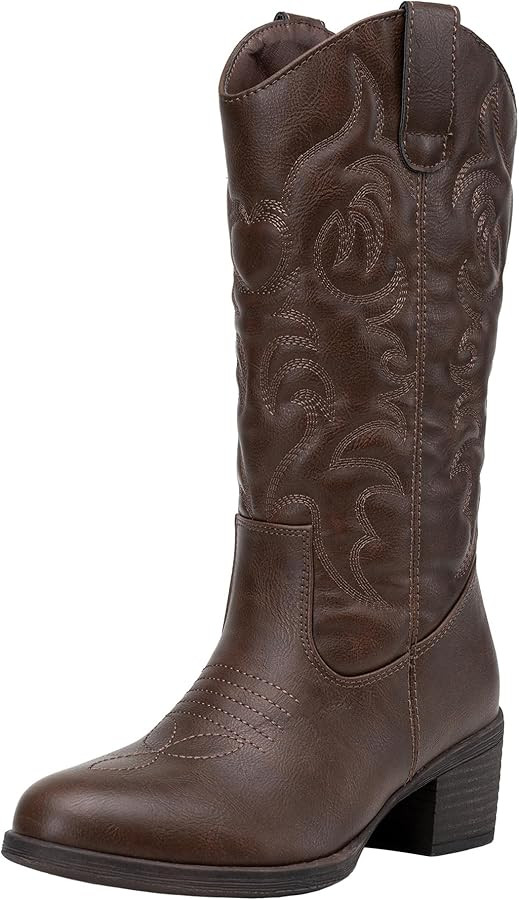 Vepose Women's 9801 Cowboy Knee High Cowgirl Boots for Women | Amazon (US)