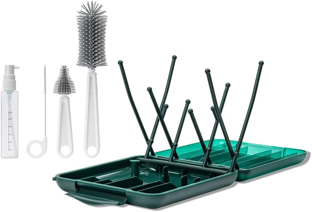 Willow Travel Cleaning Kit & Drying Rack - 5-Pack Cleaning Rack and Brushes for Breast Pump Parts... | Amazon (US)