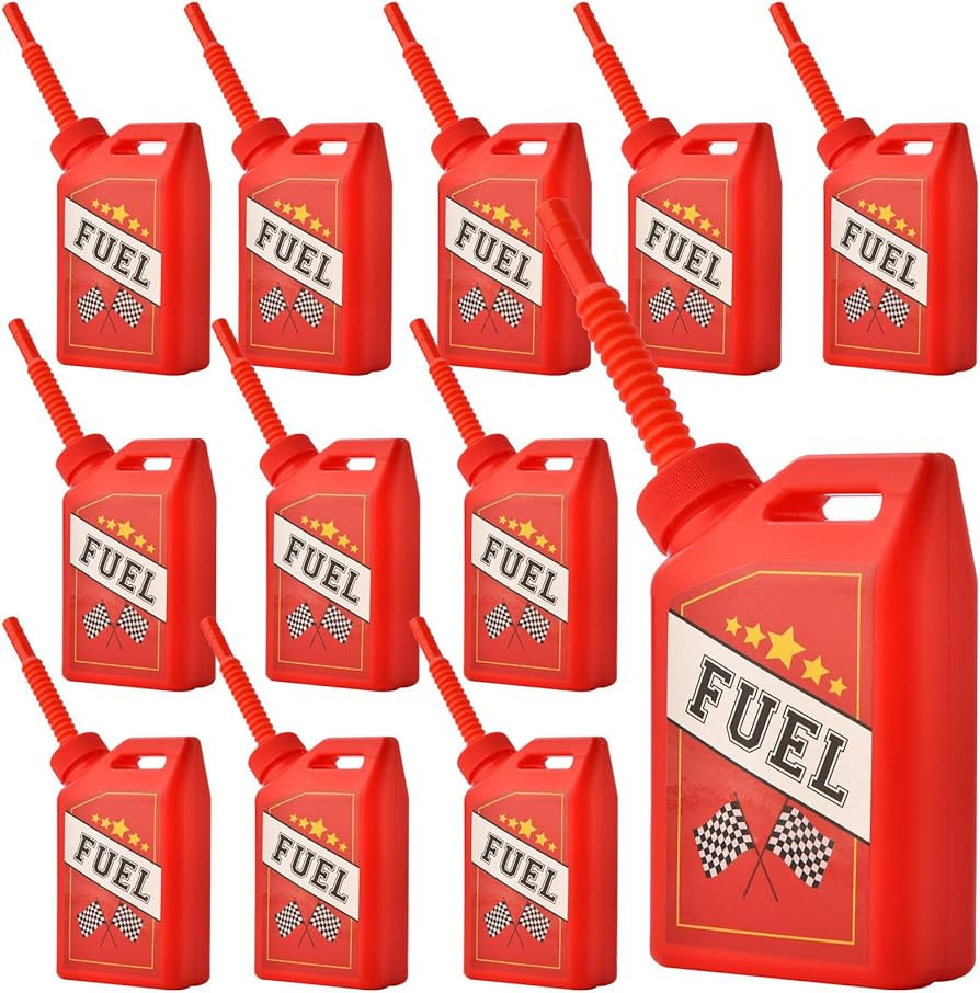 ALINK 12 Pack Race Car Cups with Straws, 11 oz Kids Party Favor Gas Fuel Can Cups, Racing Birthda... | Amazon (US)