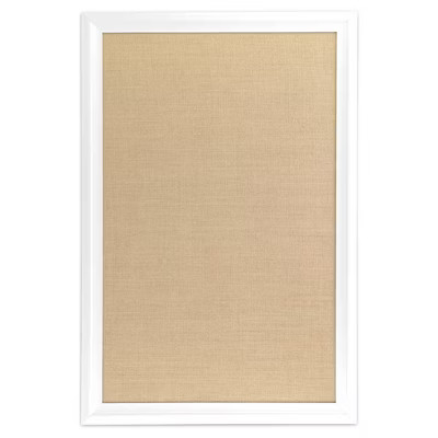 U Brands 20"x30" Burlap Bulletin Board White Wood Frame | Target