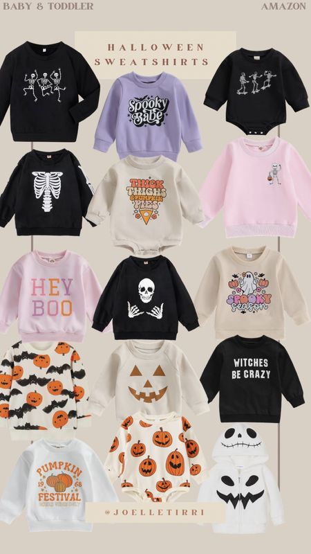 Halloween sweatshirts for baby and toddler from Amazon! #halloween #fall #amazonfashion #falloutfit #halloweencostume #toddleroutfit

#LTKHalloween #LTKbaby #LTKkids