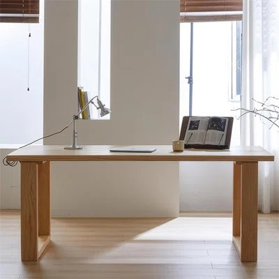 Burlywood Rectangular Solid Wood Writing desk | Wayfair North America