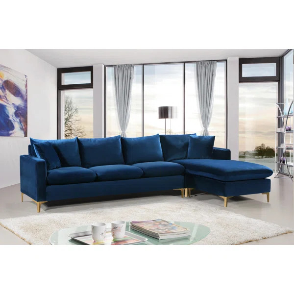 Shumpert 2 - Piece Velvet Sectional | Wayfair North America