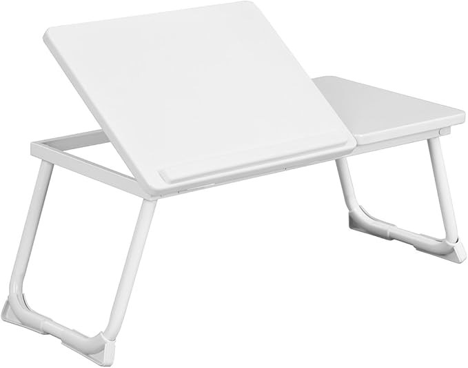 FurnitureR Adjustable Laptop Table Reading Desk for Bed Foldable Laptop Stand Breakfast Tray,Whit... | Amazon (US)