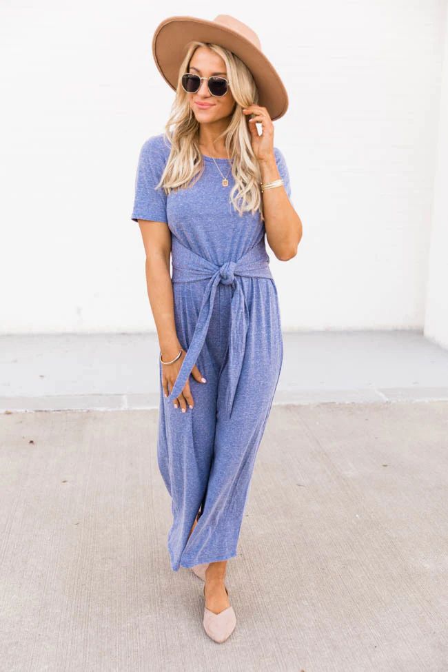 Find The Time Faded Navy Jumpsuit | The Pink Lily Boutique