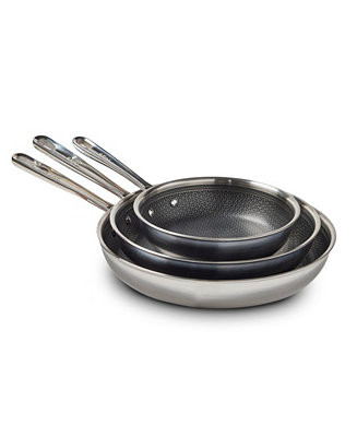 T-Fal Hybrid Mesh Stainless Steel 3 Piece Frypan Set - Macy's | Macy's