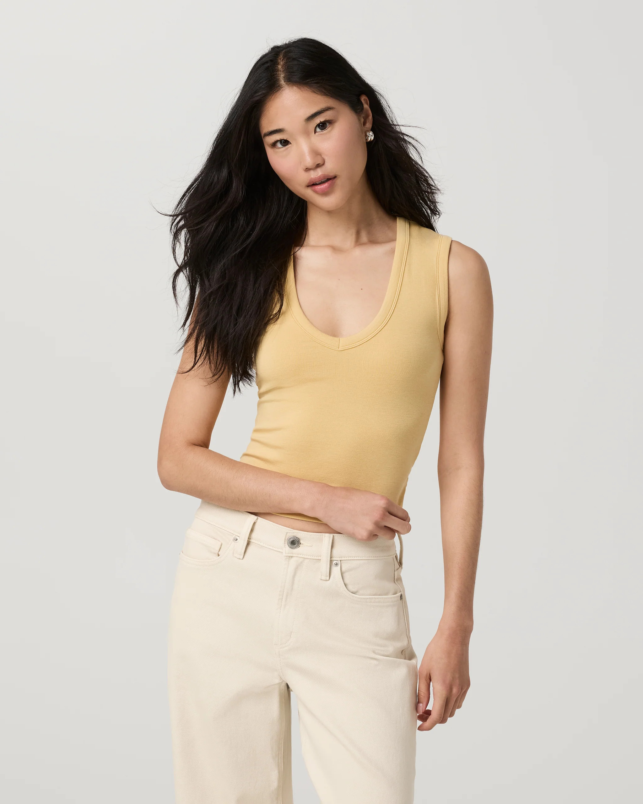 Vuori Everyday Cotton Stretch Tank Top | Butter | XL | Vuori Clothing (US & Canada)