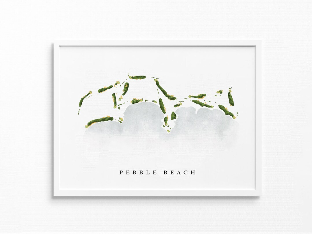 Pebble Beach | California | Golf Course Map Layout, Golfer Gift, Paper Anniversary for Him, Dad G... | Etsy (US)