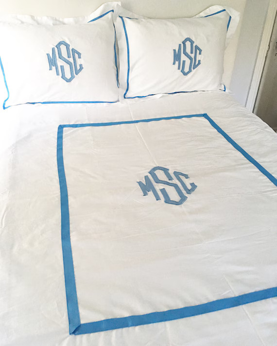 Monogram Applique Twin Duvet / Monogrammed Bedding / Sham | Etsy | Etsy (US)