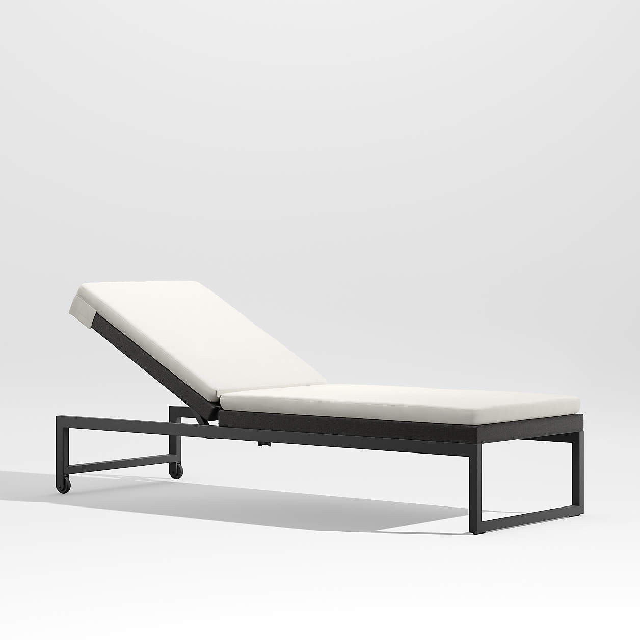 Dune Black Outdoor Chaise Lounge with White Cushion + Reviews | Crate & Barrel | Crate & Barrel