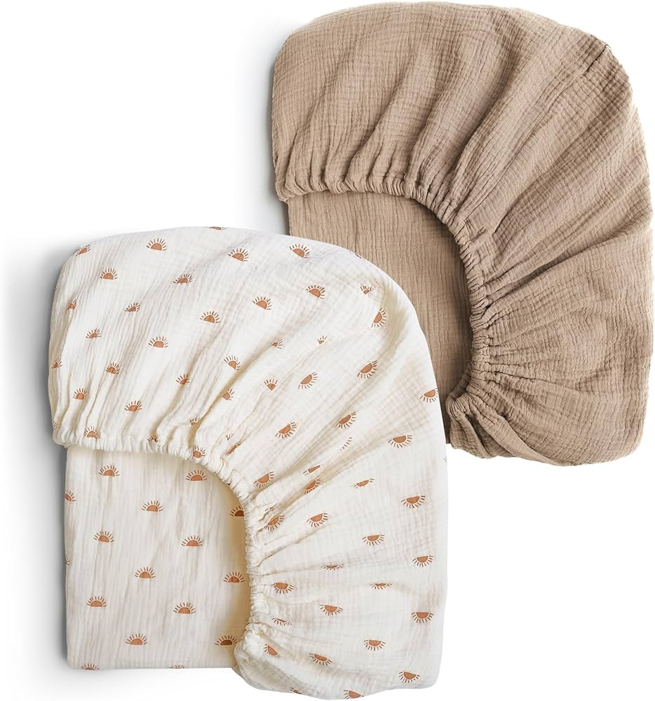 Konssy 2 PCS Muslin Fitted Crib Sheets 100% Cotton Baby Crib Sheets for Standard Crib Mattress (2... | Amazon (US)