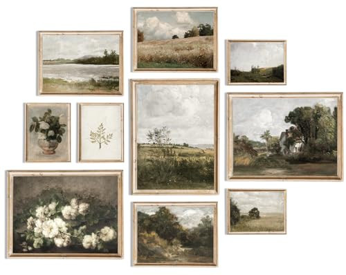 uniro Vintage Wall Art Decor Prints Farmhouse Wall Decor Vintage French Country Canvas Wall Art Prints Nature Landscape Flower Botanical Painting Poster Rustic Cottagecore Decor Retro Aesthetic | Amazon (US)