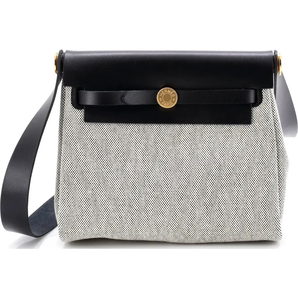 Pre-Owned Hermes Herbag Zip Toile and Leather 20 in Noir at Nordstrom, Size X-Small | Nordstrom