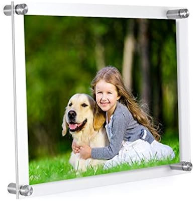 Meetu 11 x 14 Acrylic Picture Frames -Inner 10x12 Wall Mount Photo Frame Frameless Clear Floating... | Amazon (US)