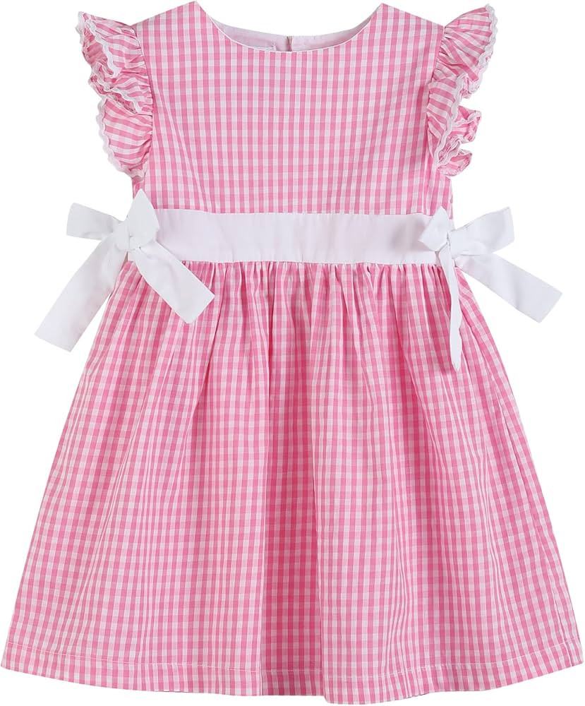 Lil cactus Gingham Ruffle Sleeve Dress | Amazon (US)