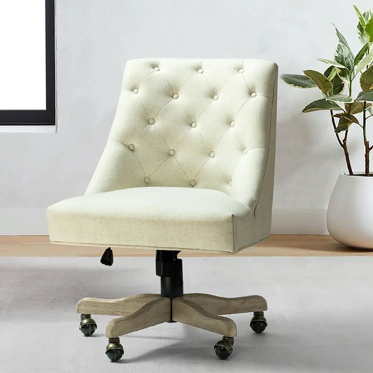 14 Karat Home Jovita 17.00 in Task Chair with Swivel & Adjustable Height, 250 lb. Capacity, Ivory... | Walmart (US)