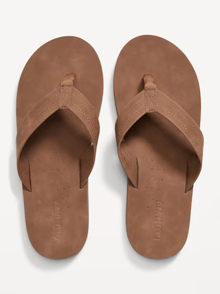 Faux-Leather Flip-Flop Sandals for Men | Old Navy (US)