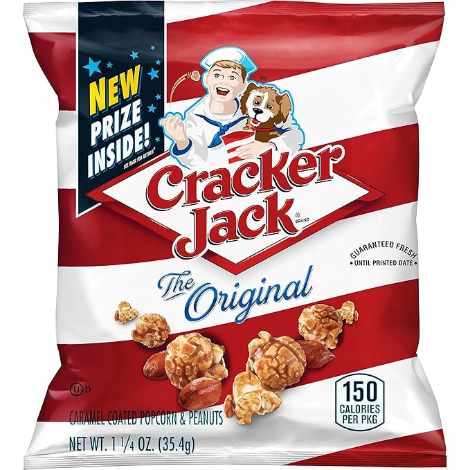 Cracker Jack Caramel Popcorn Original, 1.125-Ounce Large Single Serve Bags (Pack of 60) | Amazon (US)
