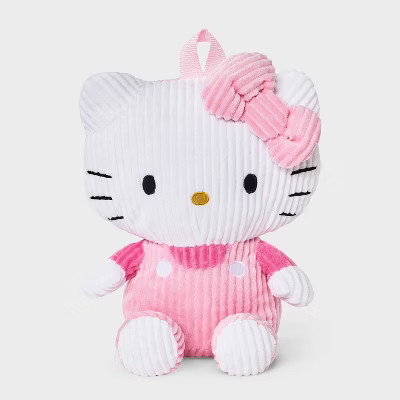 Girls' Hello Kitty Corduroy Plush Backpack - Pink | Target