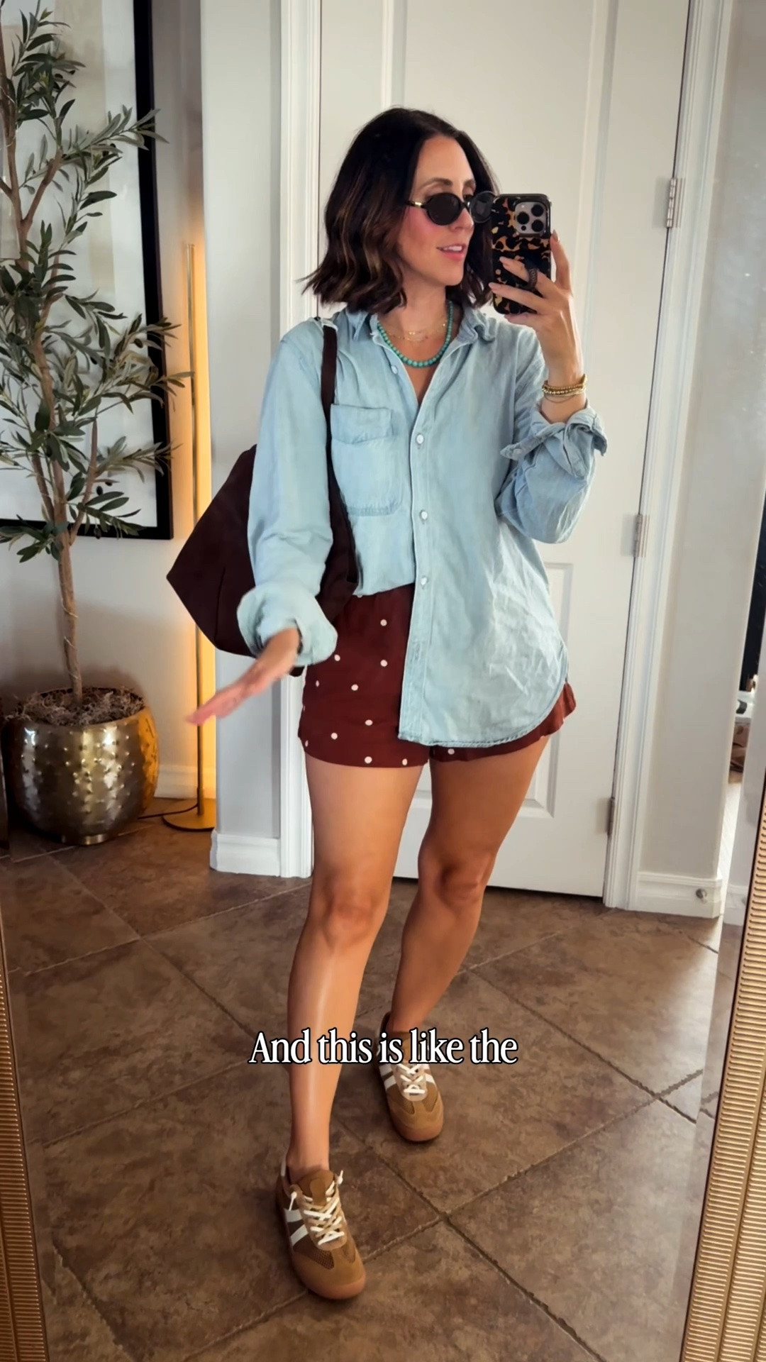 Mom-on-the-go look 🙌 These Target shorts are on repeat — paired with a chambray button-up, suede tote, and sneakers for easy, put-together comfort 🤎

Shorts: size small | Top: size medium

Everything linked below! 👇

#Polkadots #FallOutfit #CasualStyle #MomOutfit #TrendyStyle

#LTKmomlife #LTKOver40 #LTKootd