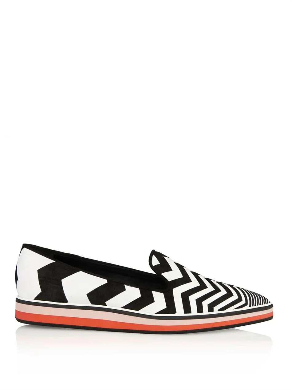 Suede chevron contrast loafer | Matches (US)