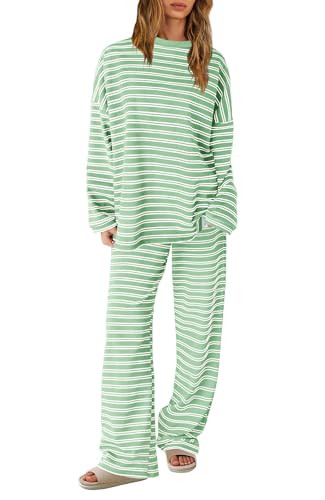 SENSERISE Womens Striped Lounge Set 2 Piece Outfit | Amazon (US)