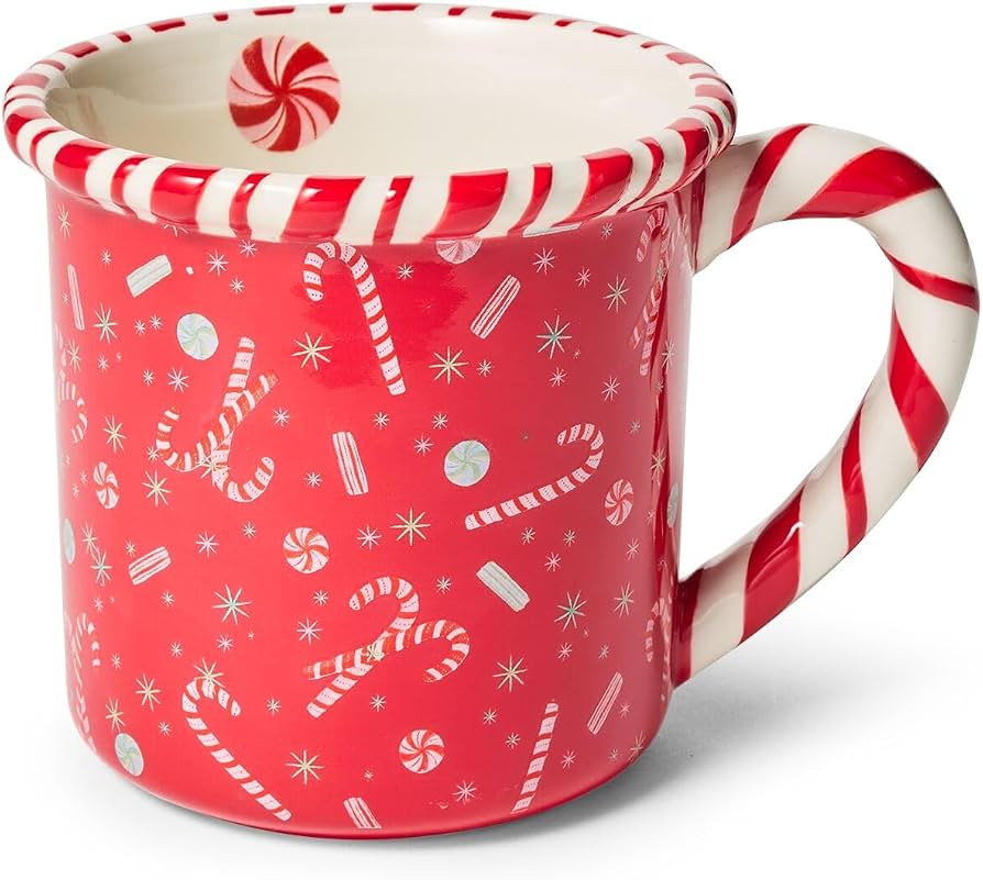 Sur La Table Candy Cane Mug, Red | Amazon (US)