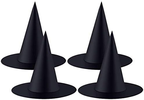 SIEBIRD 4 Pieces Halloween Witch Hat Costume Accessory for Halloween Christmas Party, Black | Amazon (US)