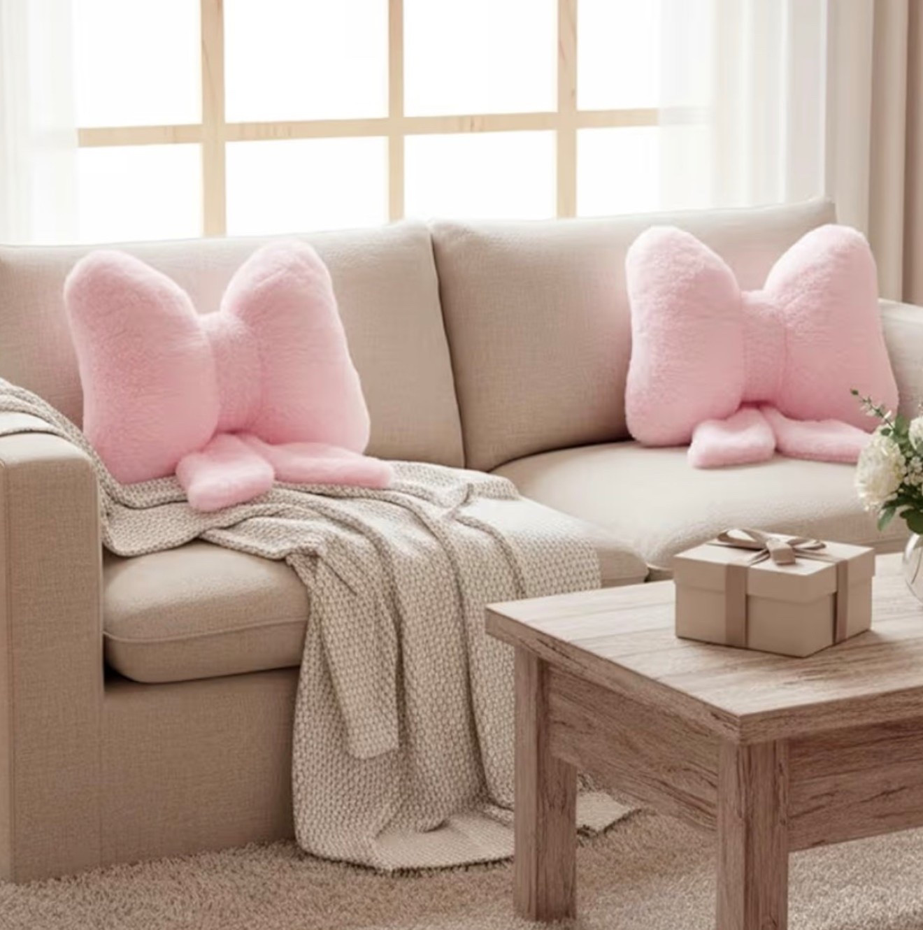 2 Pcs Pink Bow Pillow Faux Fur Pink Throw Pillows Soft Furry Coquette Decorative Cushion Cute Plush Bow Decor for Xmas Girls Home Room Bed Sofa Couch Car Gifts, 12 * 16 Inch

#LTKHome #LTKFindsUnder50 #LTKSeasonal