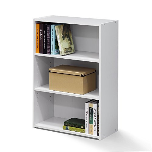 Furinno WRIGHT Book Shelf, 3-Tier Modern Bookshelf, Bookcase with Closed Back, 11.6" x 24.5" x 35.3", for Living Room, Bedroom, Home Office, Soft White | Amazon (US)
