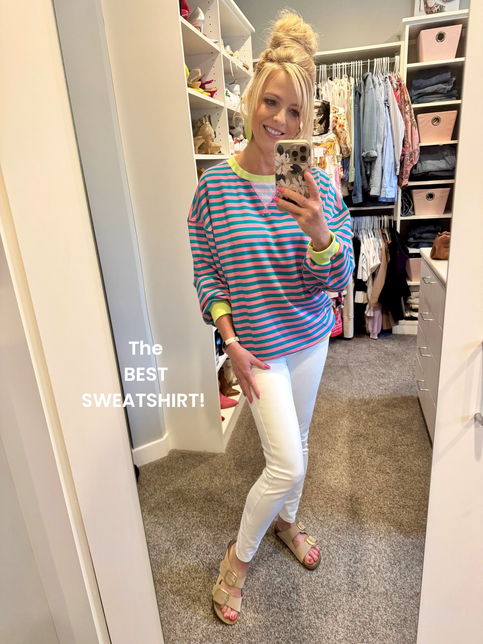 Oh how I love this sweatshirt! The colors are just so pretty but there’s so many different color variations! Spring outfit. Summer outfit.

#LTKStyleTip #LTKFindsUnder50