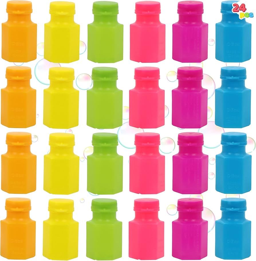 JOYIN 24 pcs Mini Bubble Bottles with Wand Assortment for Kids, Bubble Blower for Bubble Blaster ... | Amazon (US)