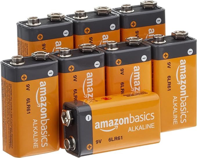 Amazon Basics 8-Pack 9 Volt Alkaline Performance All-Purpose Batteries, 5-Year Shelf Life, Packag... | Amazon (US)