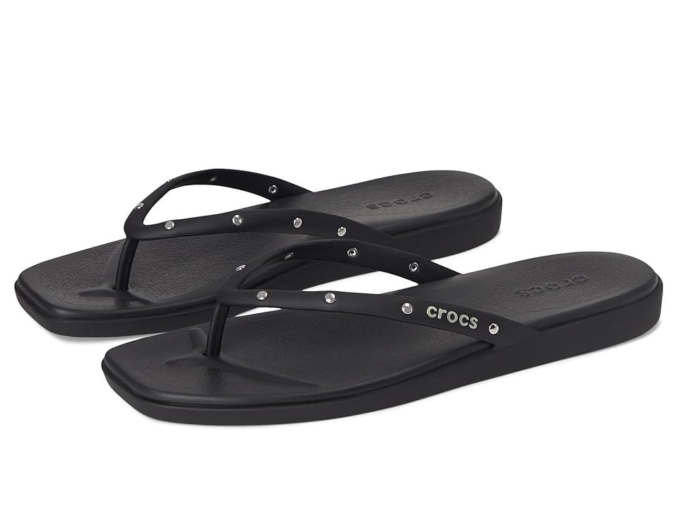 Crocs Miami Flip Women's Sandals Black Studs: 4 M | Zappos.com