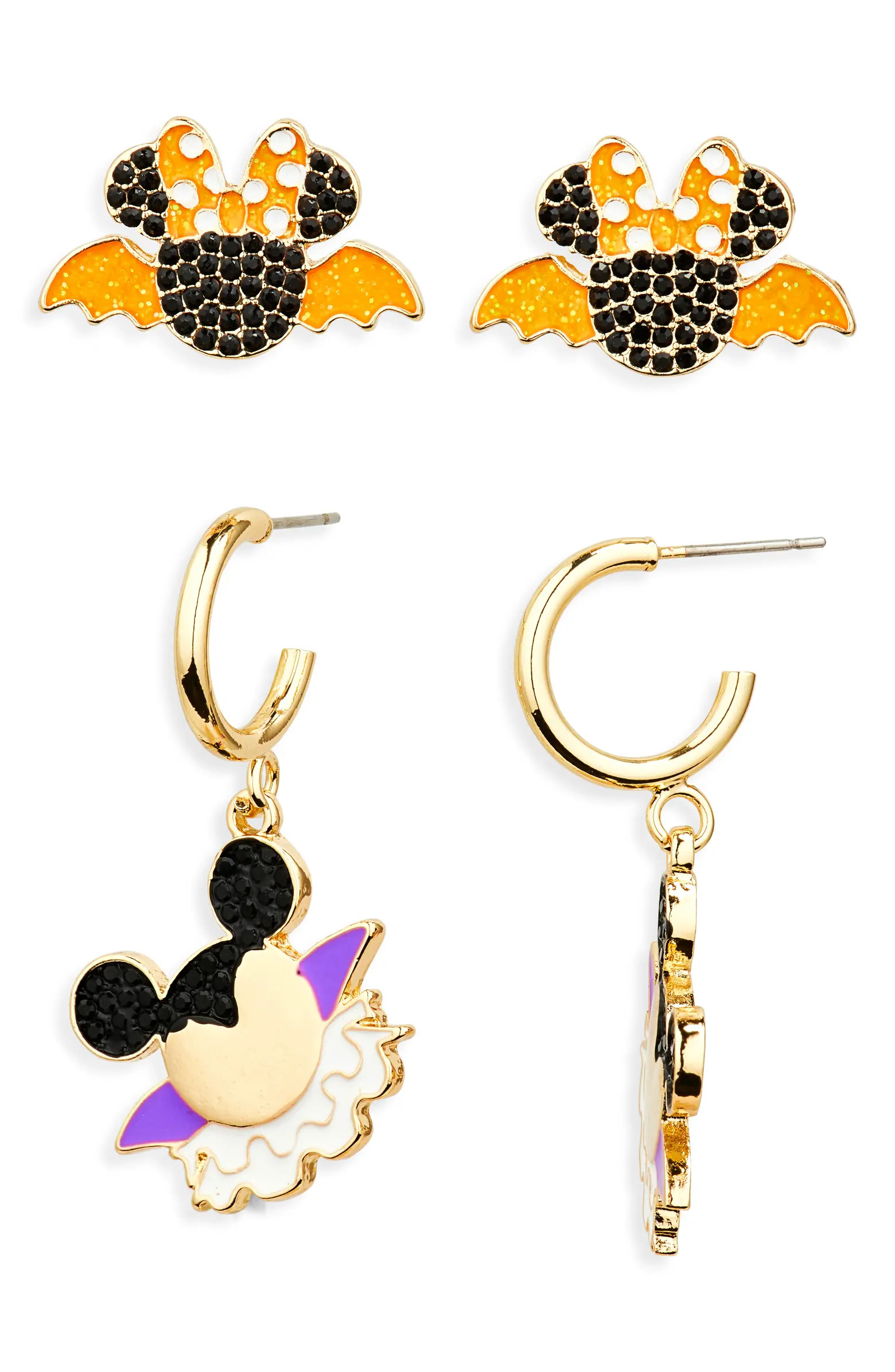 BaubleBar x Disney® Set of 2 Mickey & Minnie Mouse Vampire Stud & Hoop Earrings | Nordstromrack | Nordstrom Rack